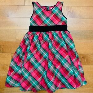 OshKosh pink and green plaid holiday dress 4T
